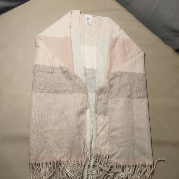 Woolrich Striped Poncho Wrap Scarf One Size Fits All Soft Polyester/Viscose Blen - Picture 11 of 11